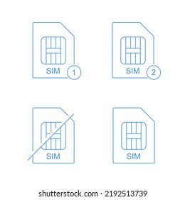 Outlined Vector Icon Sim Card Notification Stock Vector (Royalty Free