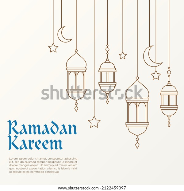 Outlined Vector illustration of
Arabic lantern ornament. Suitable for design element of Ramadan
Kareem greeting template. Ramadan Kareem theme background
template.