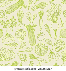 Outlined vegetables pattern