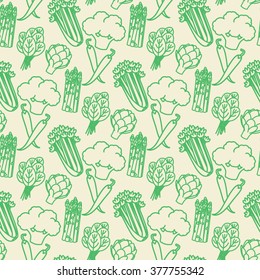 Outlined vegetables pattern.Vector vegetables pattern. Vegetables seamless backgroundImage 