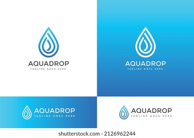 An outlined water drop logo design concept for business. You can also use this template as an Aqua Drop logo design.