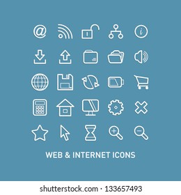 Outlined Web and Internet Icon Set Collections
