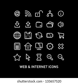 Outlined Web and Internet Icon Set Collections