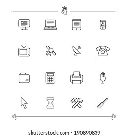 Outlined Web and Internet Icon Set Collections