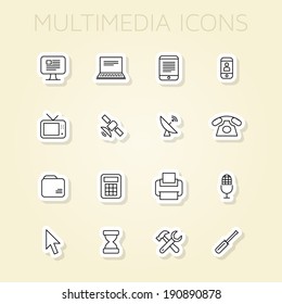 Outlined Web and Internet Icon Set Collections