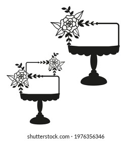 Outlined Wedding cake vector Illustration isolated in white.