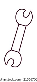 Outlined wrench icon. Vector illustration