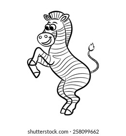Outlined zebra vector illustration. Isolated on white.