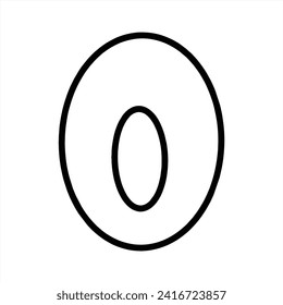 Outlined zero number freestyle coloring book design 