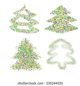 the outlines of Christmas trees with color??? beads
