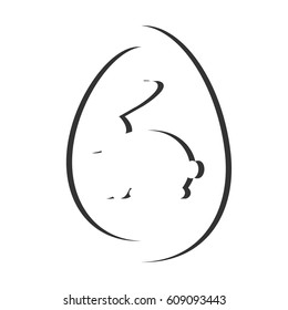 the outlines of the Easter Bunny in an abstract Easter egg