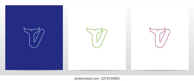 Outlines Fish Tail On Letter Logo Design V