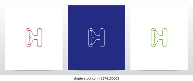 Outlines Fish Tail On Letter Logo Design H