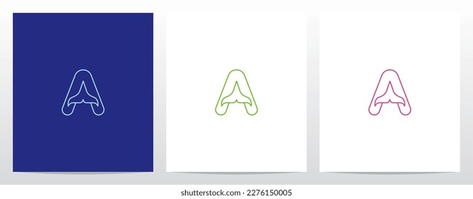Outlines Fish Tail On Letter Logo Design A