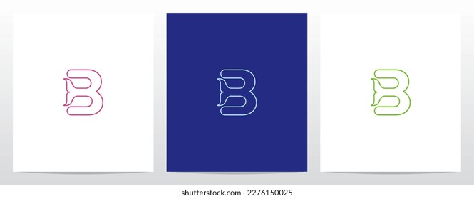 Outlines Fish Tail On Letter Logo Design B