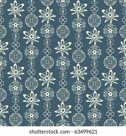 outline's flowers on blue background