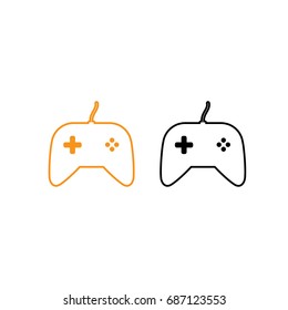 Outlines game controller icon set vector illustration.