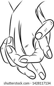 outlines hand drawn holding hand vector image
