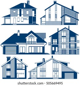 the outlines of houses