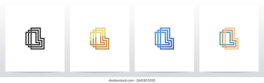 Outlines Parallel Lines Knit Initial Letter Logo Design L
