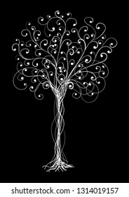 Outlines of a tree.