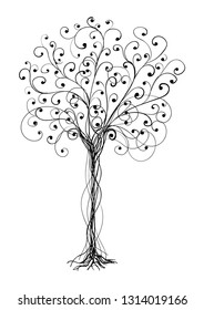 Outlines of a tree.