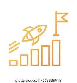An outline-style vector illustration of business succsess, created as part of a financial strategy set. Perfect for business presentations, websites, marketing materials, and editorial use