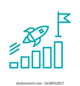 An outline-style vector illustration of business succsess, created as part of a financial strategy set. Perfect for business presentations, websites, marketing materials, and editorial use.