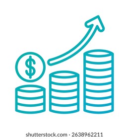 An outline-style vector illustration of equity markets, created as part of a financial strategy set. Perfect for business presentations, websites, marketing materials, and editorial use.