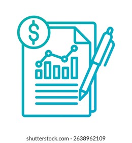 An outline-style vector illustration of financial manual, created as part of a financial strategy set. Perfect for business presentations, websites, marketing materials, and editorial use.