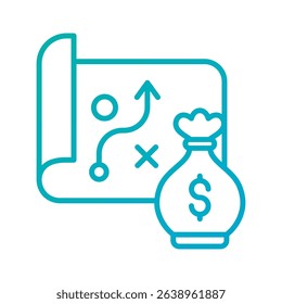 An outline-style vector illustration of financial tactic, created as part of a financial strategy set. Perfect for business presentations, websites, marketing materials, and editorial use