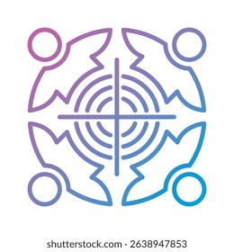 An outline-style vector illustration of focus, created as part of a financial strategy set. Perfect for business presentations, websites, marketing materials, and editorial use.