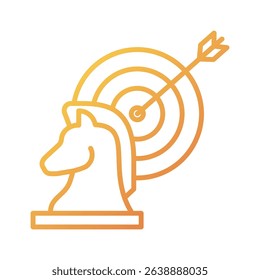 An outline-style vector illustration of goal strategy, created as part of a financial strategy set. Perfect for business presentations, websites, marketing materials, and editorial use