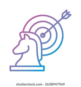 An outline-style vector illustration of goal strategy, created as part of a financial strategy set. Perfect for business presentations, websites, marketing materials, and editorial use.