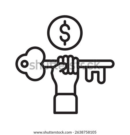 An outline-style vector illustration of key succes, created as part of a financial strategy set. Perfect for business presentations, websites, marketing materials, and editorial use
