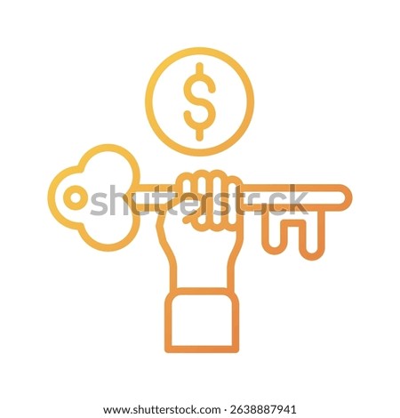 An outline-style vector illustration of key succes, created as part of a financial strategy set. Perfect for business presentations, websites, marketing materials, and editorial use.