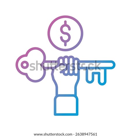 An outline-style vector illustration of key succes, created as part of a financial strategy set. Perfect for business presentations, websites, marketing materials, and editorial use