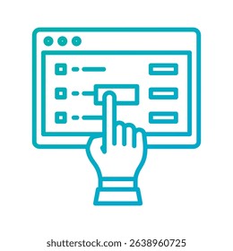 An outline-style vector illustration of prioritizing clicks, created as part of a financial strategy set. Perfect for business presentations, websites, marketing materials, and editorial use.