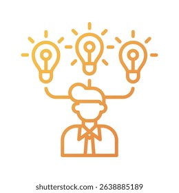 An outline-style vector illustration of rich ideas, created as part of a financial strategy set. Perfect for business presentations, websites, marketing materials, and editorial use. 