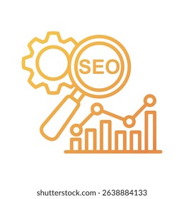 An outline-style vector illustration of search engine optimization, created as part of a financial strategy set. Perfect for business presentations, websites, marketing materials, and editorial use.