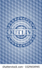 Outlive blue polygonal badge. Vector Illustration. Detailed.