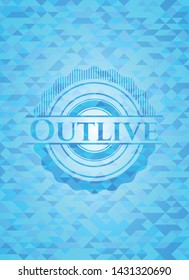 Outlive sky blue mosaic emblem