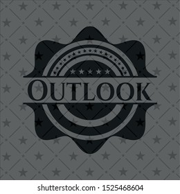Outlook black badge. Vector Illustration. Detailed.