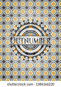 Outnumber arabesque style emblem. arabic decoration.