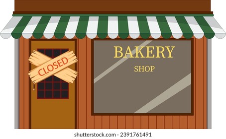 An out-of-business bakery with a closed sign on the door