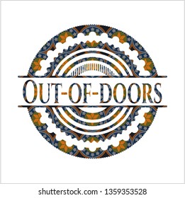 Out-of-doors arabesque emblem background. arabic decoration.
