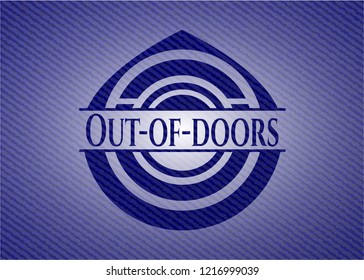 Out-of-doors badge with jean texture