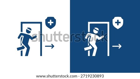 Outpatient Glyph, with light and dark background