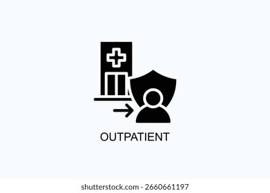 Ilustración vectorial Aislada Del Icono O Del Logotipo Del Ambulatorio