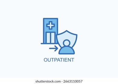 Isolierte Vektorgrafik mit ambulanten Symbolen oder Logos